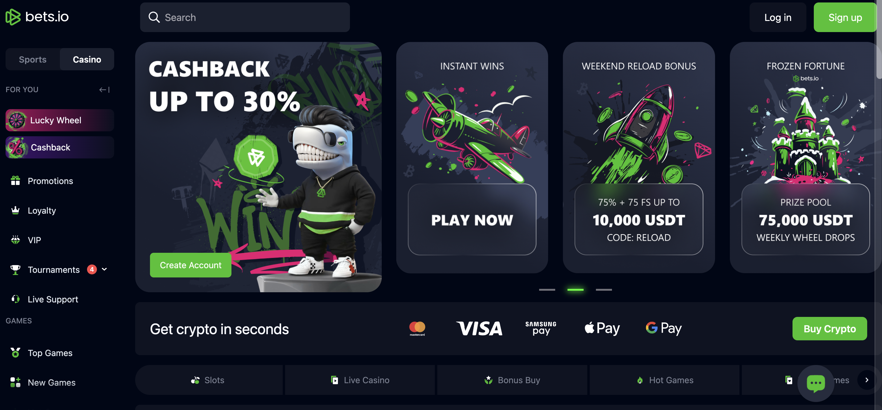 Bets.io Casino Screenshot